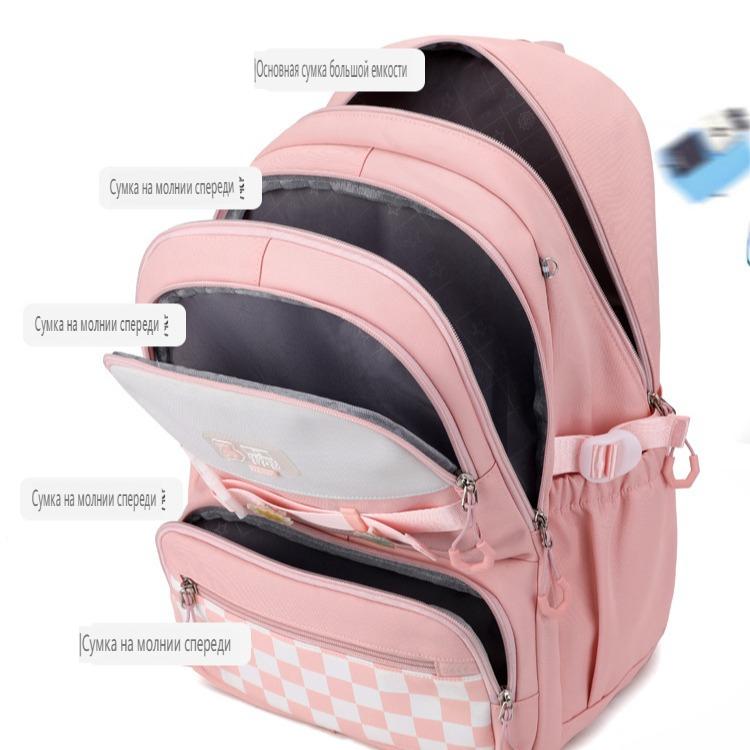 Girls Backpack Middle School Reducing Burden Providing Spine Protection Large Capacity Simple Middle School Students