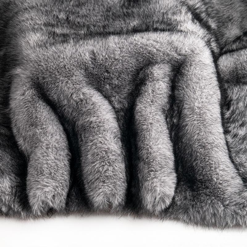 

100x180cm 3cm Dyed Tip Imitation Fox Hair Plush Fabric Beasts Imitation Fur Clothing Hair Leader Mouth Shoe Covers Fluffy 100x180cm