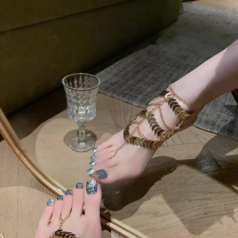 Gold Color Foot Chain Multilayer Ankle Bracelets Fashion Foot Jewelry  Wedding Jewelry
