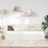 L Shaped Corner Bed Frame Cream 80 X 200 Cm Velvet