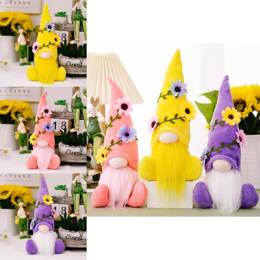 Charming New Summer Decorative Gnome Figurine With Sunflower And Face-free Design