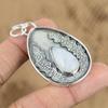 925 Silver Pear Rainbow Moonstone Stone Anniversary Sister Crown Chakra Pendant