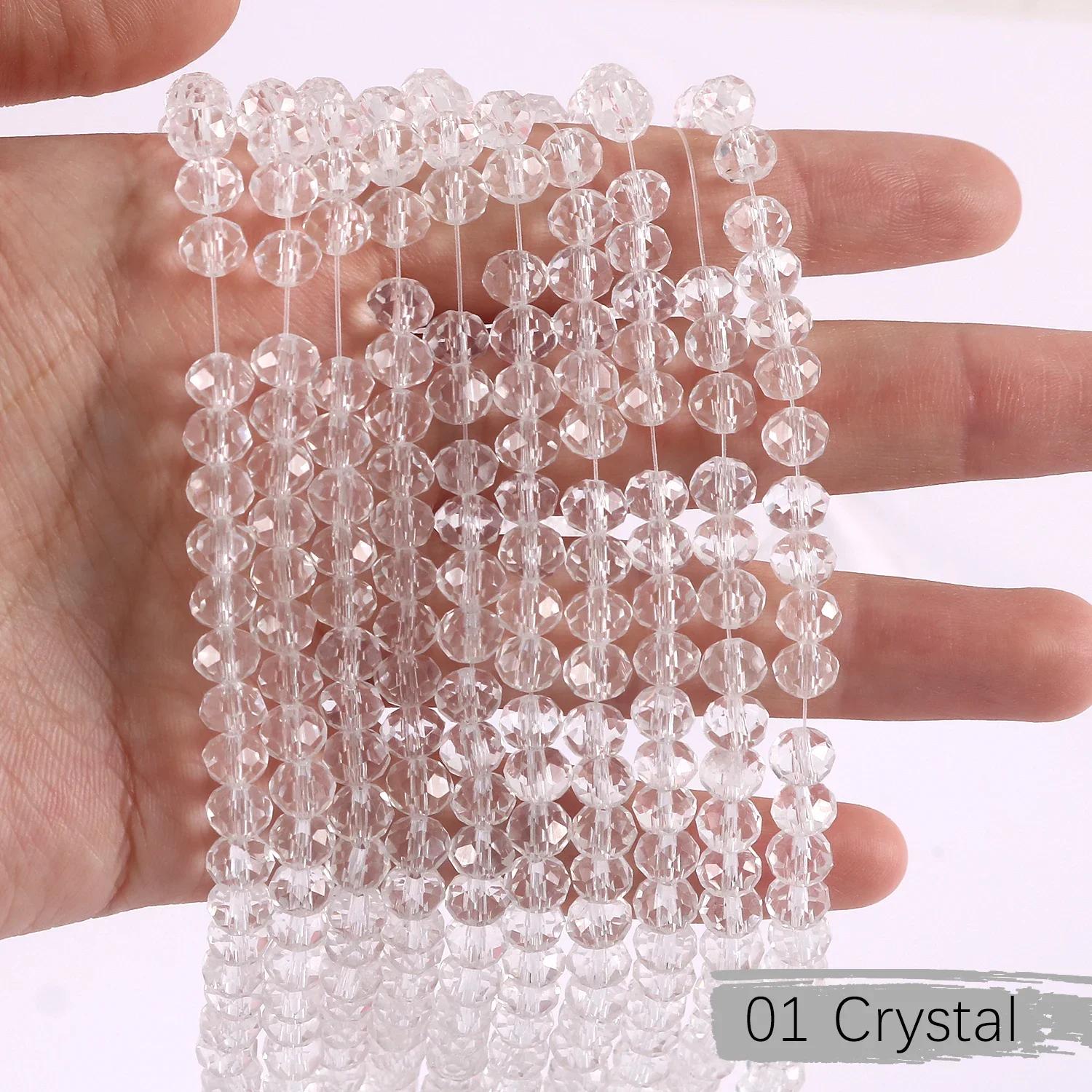 

2mm 4mm 6mm 8mm Rondelle Austria Crystal Beads Faceted Glass Beads Loose Spacer Beads for DIY Bracelet Garment Making 2mm-About170pcs