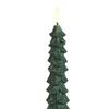 Pcs Christmas Tree Flameless Taper Candles Green LED Candlestick