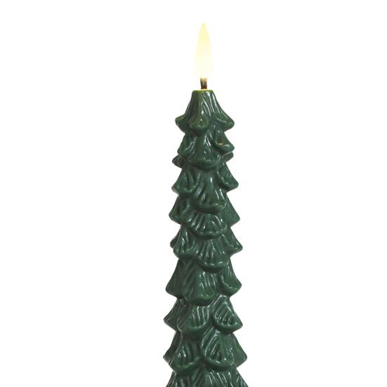 Pcs Christmas Tree Flameless Taper Candles Green LED Candlestick
