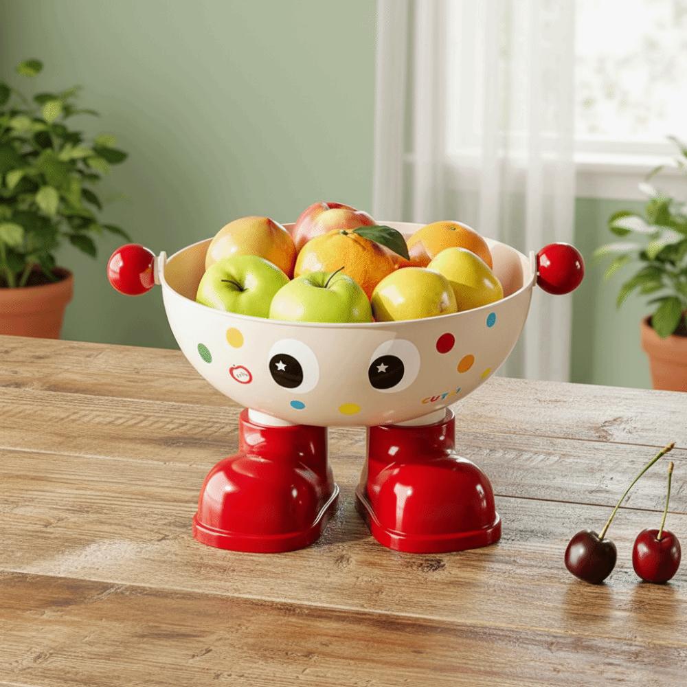 Cartoon Snack Fruit Plate Large Capacity Drain Basket Dopamine Tea Table Plate Dining Table