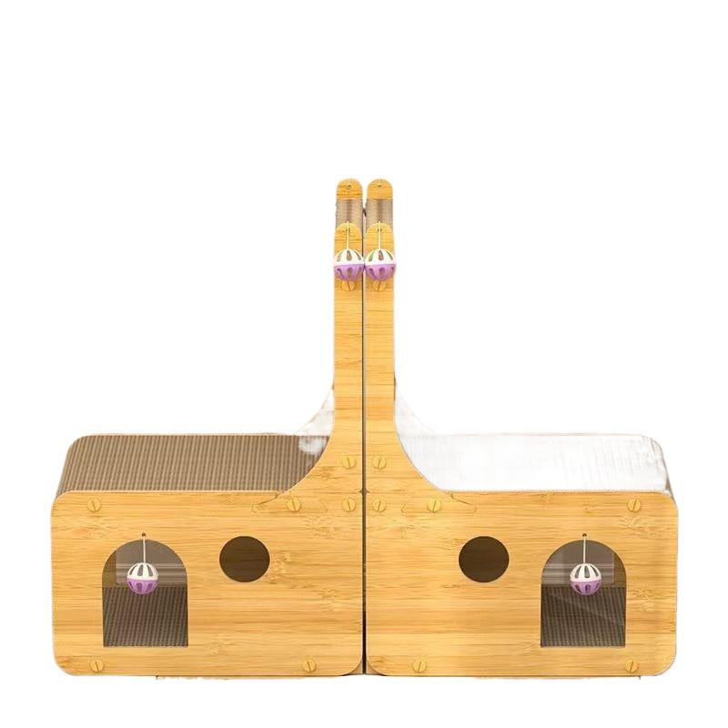 Cat Scratching Villa Sofa: Wear-Resistant, Non-Shedding, Double-Layer Corrugated Paper Cat House & Toy for All Seasons