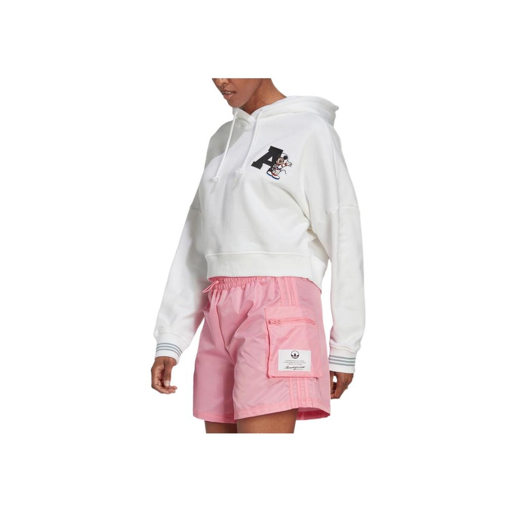 adidas Originals Disney Print Letter Pullover Hoodie Women Tops White HL9055