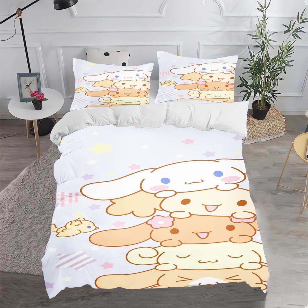 Cinnamoroll Duvet Cover Set Comforter Bedding 3d Children'S Bedding Set 3-Piece 1 Quilt Cover King Size