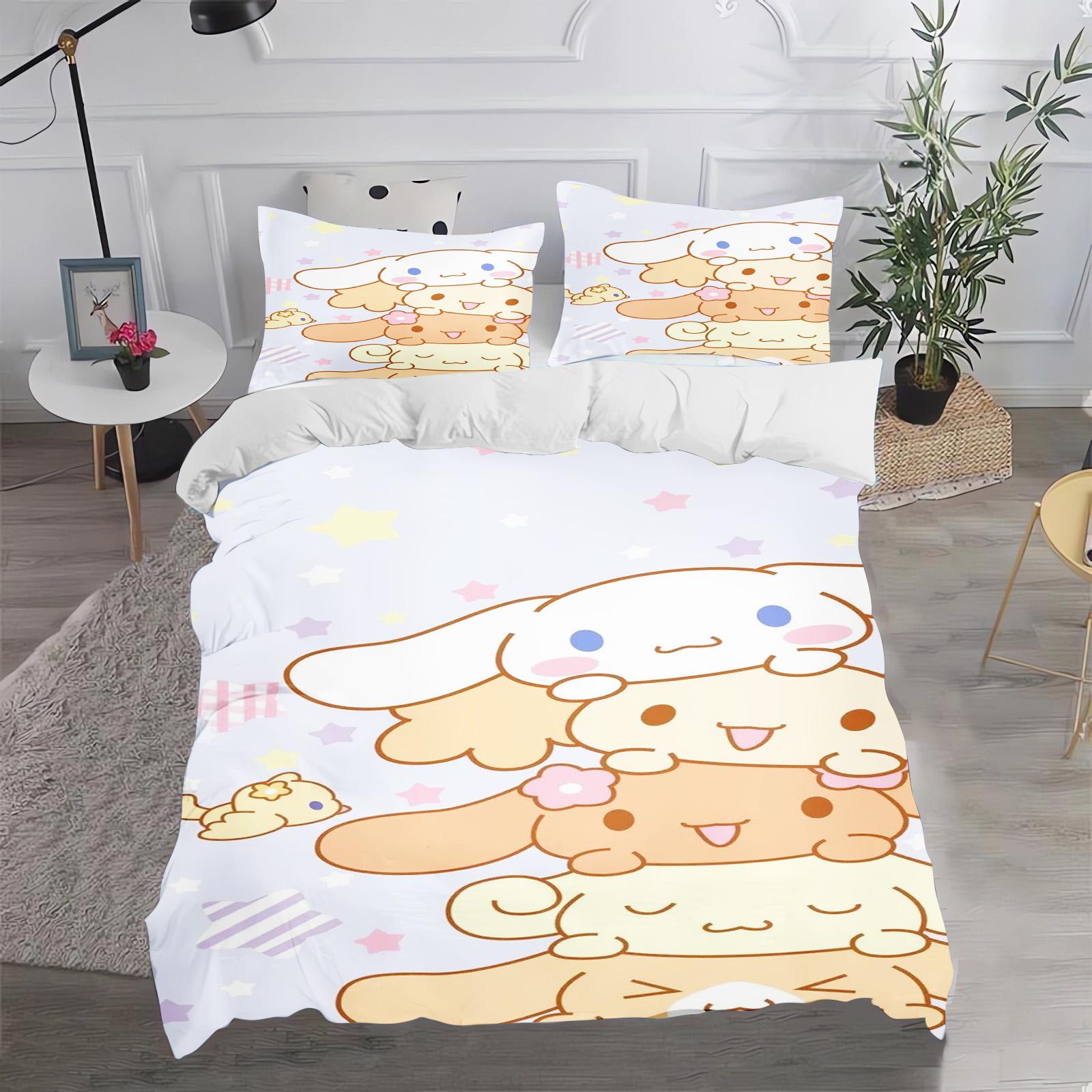 

Comforter Cinnamoroll Comforter Bedding 3D Children S Bedding Set 3-Piece 1 King Size Comforter (quilt)-EU Single(135*200cm)3pcs