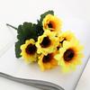 1 Bunch Silk Sunflower Realistic Artificial Flowers Bouquet Home Decor Fake Flowers Wedding Bouquet 24 Sunflower