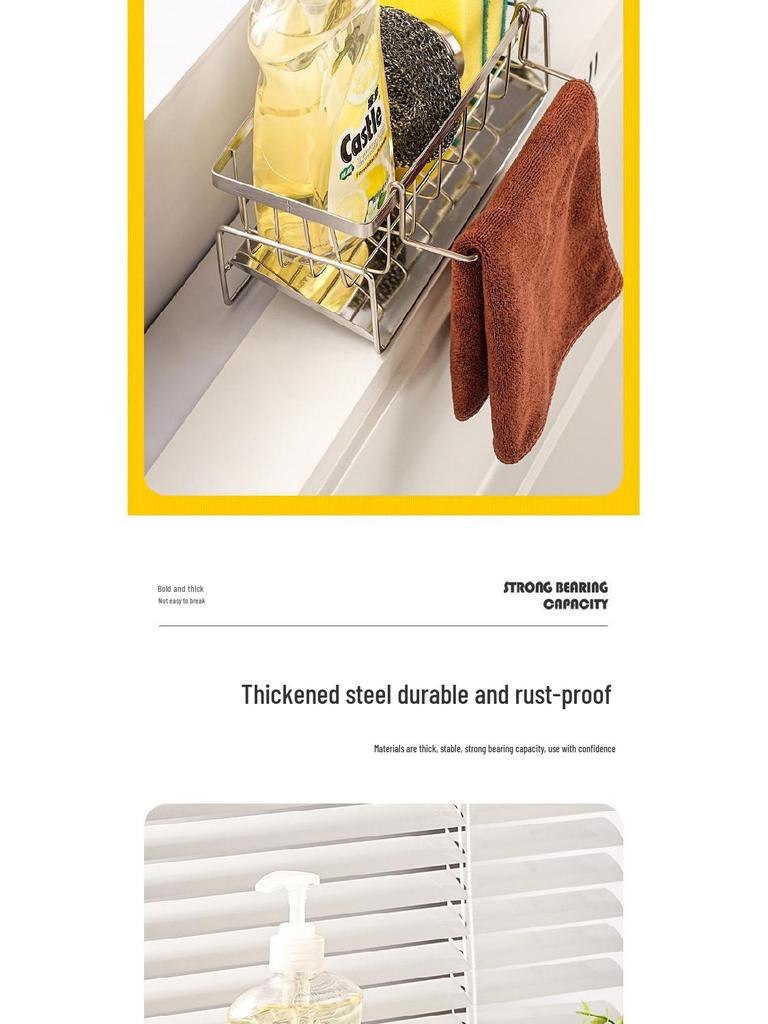 Faucet Sponge & Dishcloth Holder with Drainer