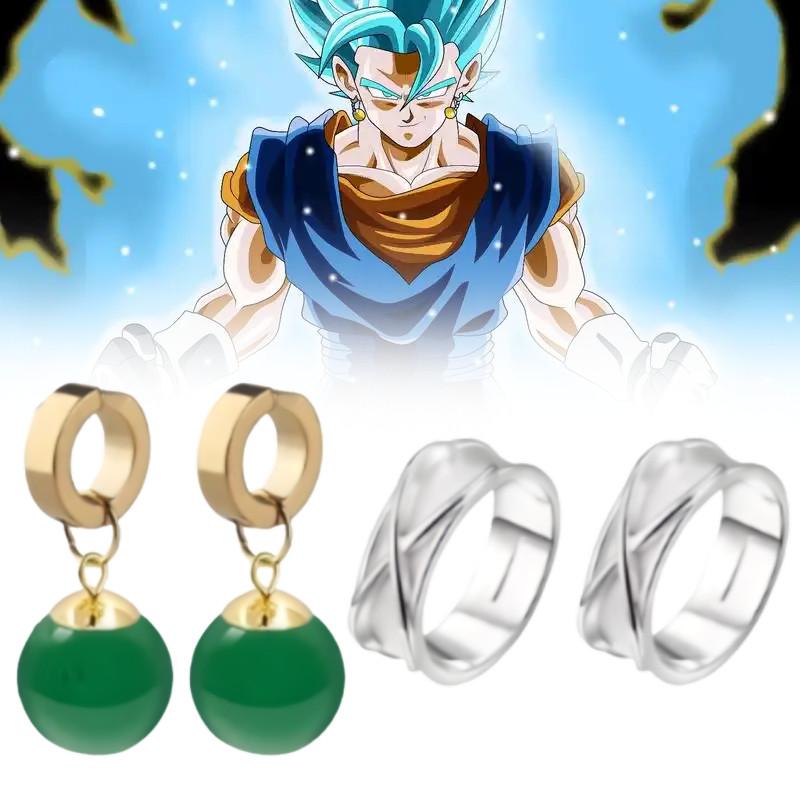 Collezione di Gioielli di Dragon Ball Super Goku Black Con Orecchini e Anello Per Appassionati di Anime