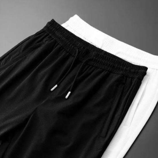 2 Pcs/Set Men Tracksuit Solid Color Drawstring Hooded Elastic Waist Super Breathable T-shirt Pants Set Daily Clothing