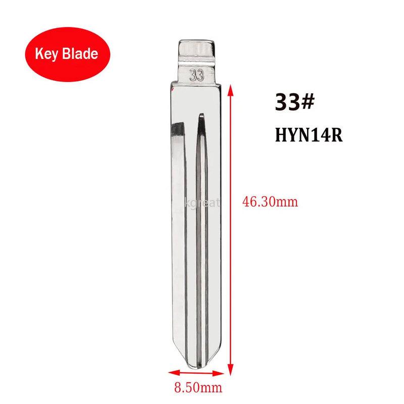 10pcs 33# HYN14R Flip Blank KD Key Blade HYN14RFH for Hyundai Accent HYN14RFH Key Blade for Keydiy Xhorse VVDI Remotes Key Blank