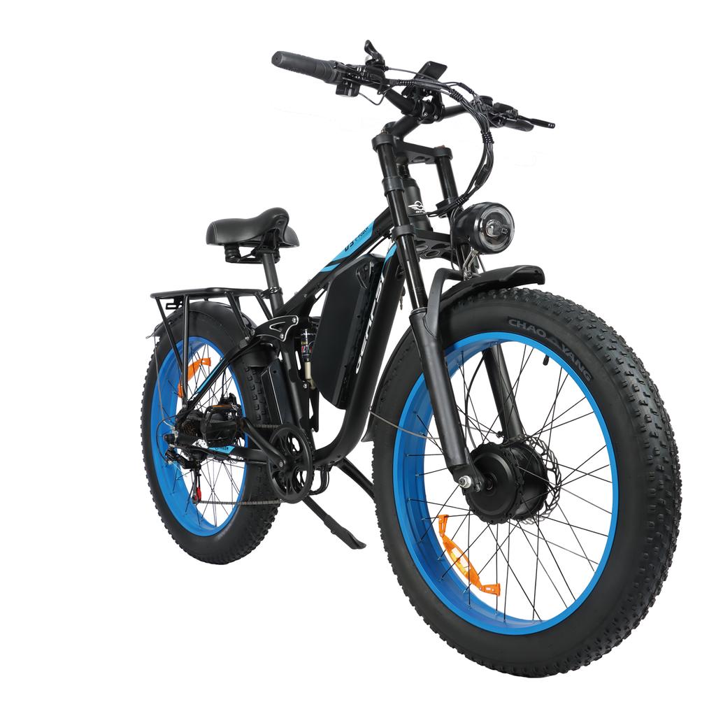 DP-2603 New 3000W Dual Motor Electric Bicycle 52V 32AH Removable Battery 26-inch Fat Tire Full Suspension Off-road Bicycle