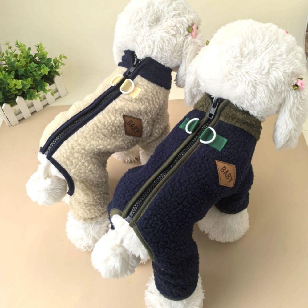 Pet Supplies Warm Dog Four Legged Clothes Soft Breathable Pet Jumpsuit Zipper Winter Dog Costume Autumn Winter