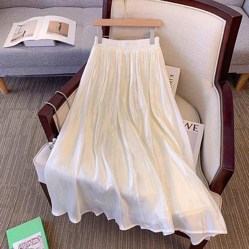 Large-size Women's Winter New Style Fleece-encased Thick Fashionable Multi-purpose High-waist A-line Full Skirt
