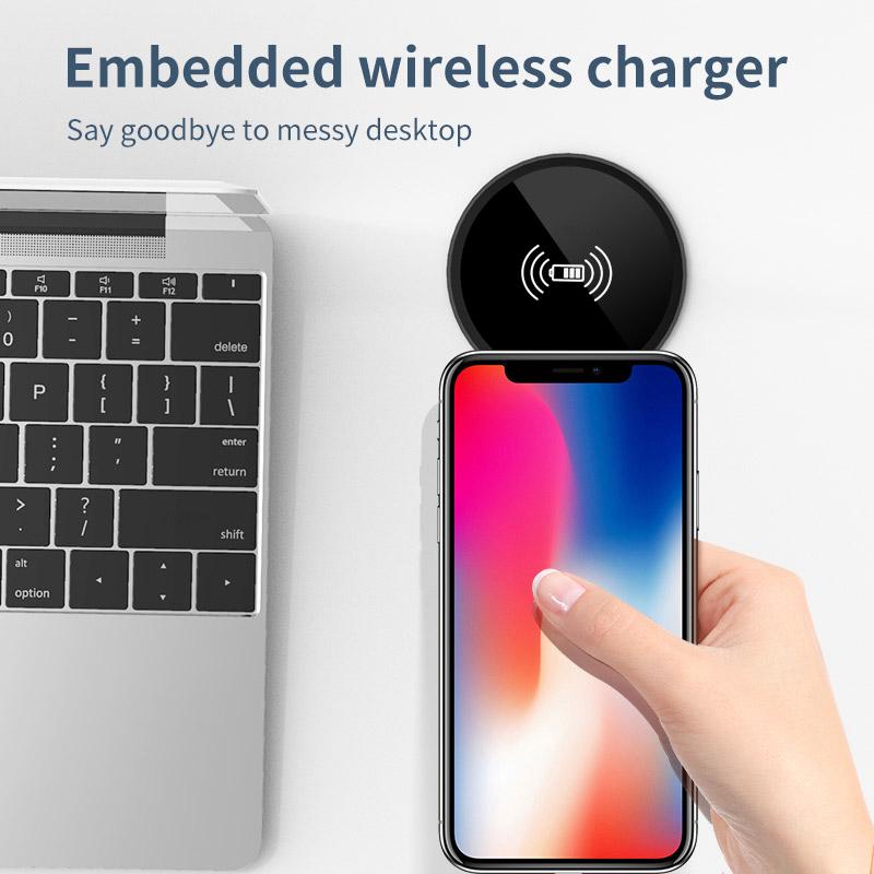 100W Quick Wireless Desktop Embedded Charger For iPhone 16 15 14 13 12 Samsung  Xiaomi Oppo Phone Fast Inductive Charging