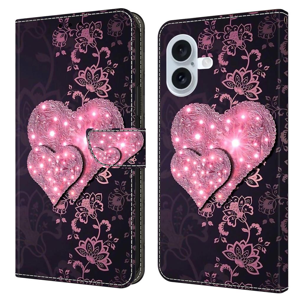For iPhone 17 Case 3D Pattern PU Leather Wallet Phone Cover with Stand