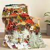 Retro Country Christmas Blanket For Soft Throw Blanket for Picnic Bed Sofa Home Bedroom Cozy Warm Comfortable