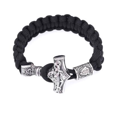 Viking Thor 'S Hammer Bracelet Outdoor Lifesaving Paracord Braided Bracelet Men 'S Bracelet 
