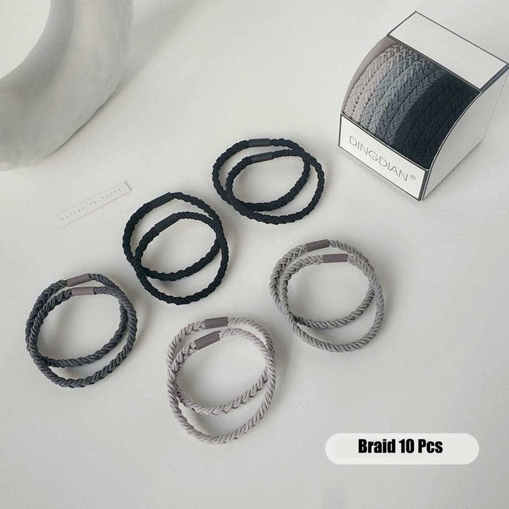 8/10/12 Pcs High-Elasticity Curly Hair Accessories Simple Basic Style Hair Bands Hair Ties for Women Girls
