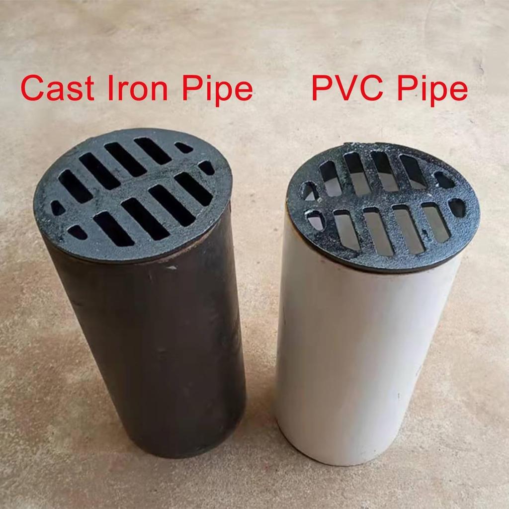 Cast Iron Round Floor Drain Lawns Drain Cover Outdoor Anti Blocking Black Drainage Grate for Balconies Rooftops and Gardens 11 cm/4 in