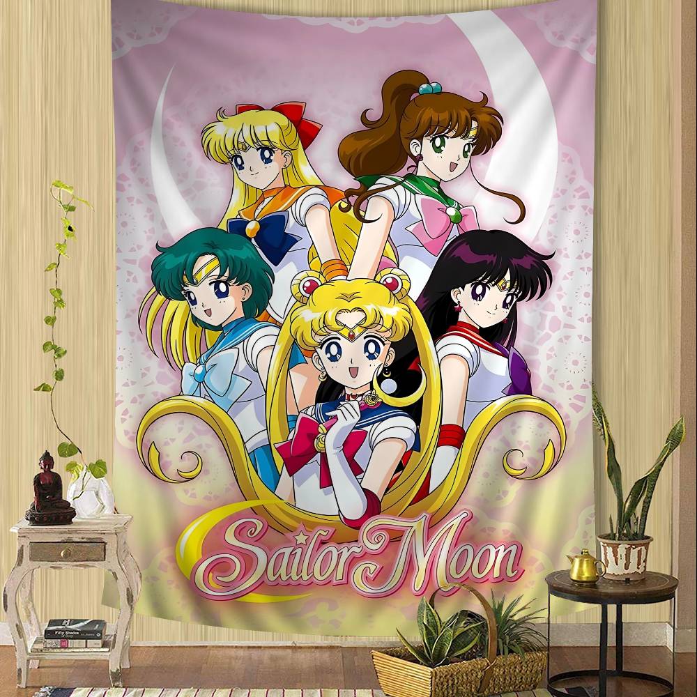 

Anime SSailor Lovely MMoon Tapestry Art Printing Japanese Wall Tapestry Anime Wall Hanging Home Decor 74x94cm(29x37in)