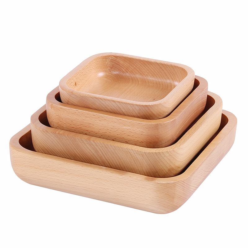 Large Biodegradable Bamboo Salad Serving Bowl for Party Nut Fruit Tray Plate for Mixing Vegetables and Fruits