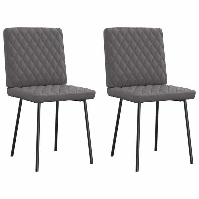 VidaXL Chaises à manger lot de 2 gris similicuir, chaise, chaise de salon, chaise d'appoint, chaise de cuisine, siège à 4101115