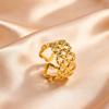 Goldfarbene Edelstahl Chunky Breite Ringe für Damen, Geometrischer Mode Offener Ring, Wasserdichter Minimalistischer Finger Schmuck Geschenk