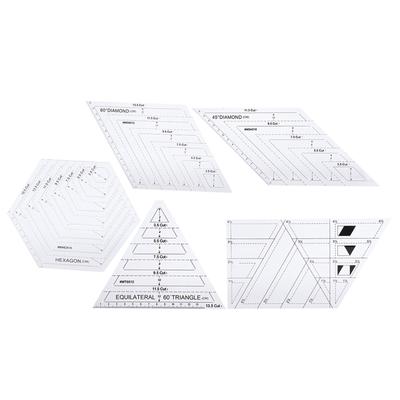 5Pcs PatchWork Ruler Quilting Templates Transparent Sewing Cutting Craft Manual DIY Tools