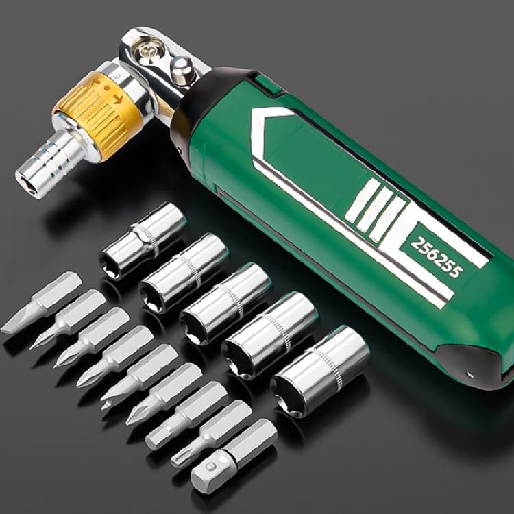 Ratcheting Screwdriver Bit 14 Tip 360 Degree Rotating Head Carbon Steel Construction Comfortable Grip For Prolonged Use