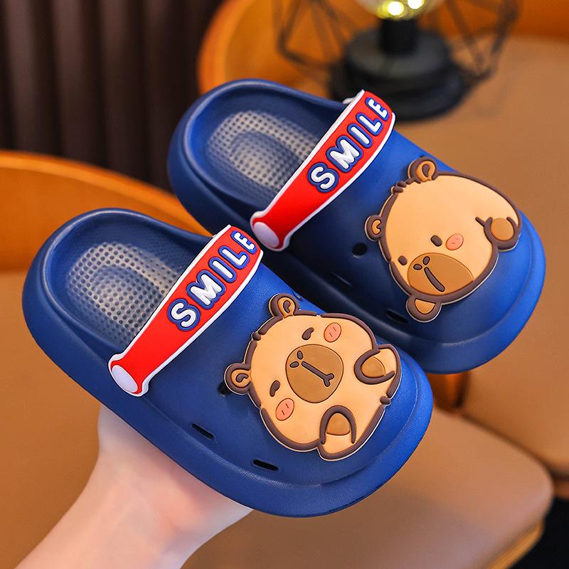 Kapibara Summer Children's Clogs Boys' Cushioned Non-Slip Breathable Closed-Toe Clogs for Kids