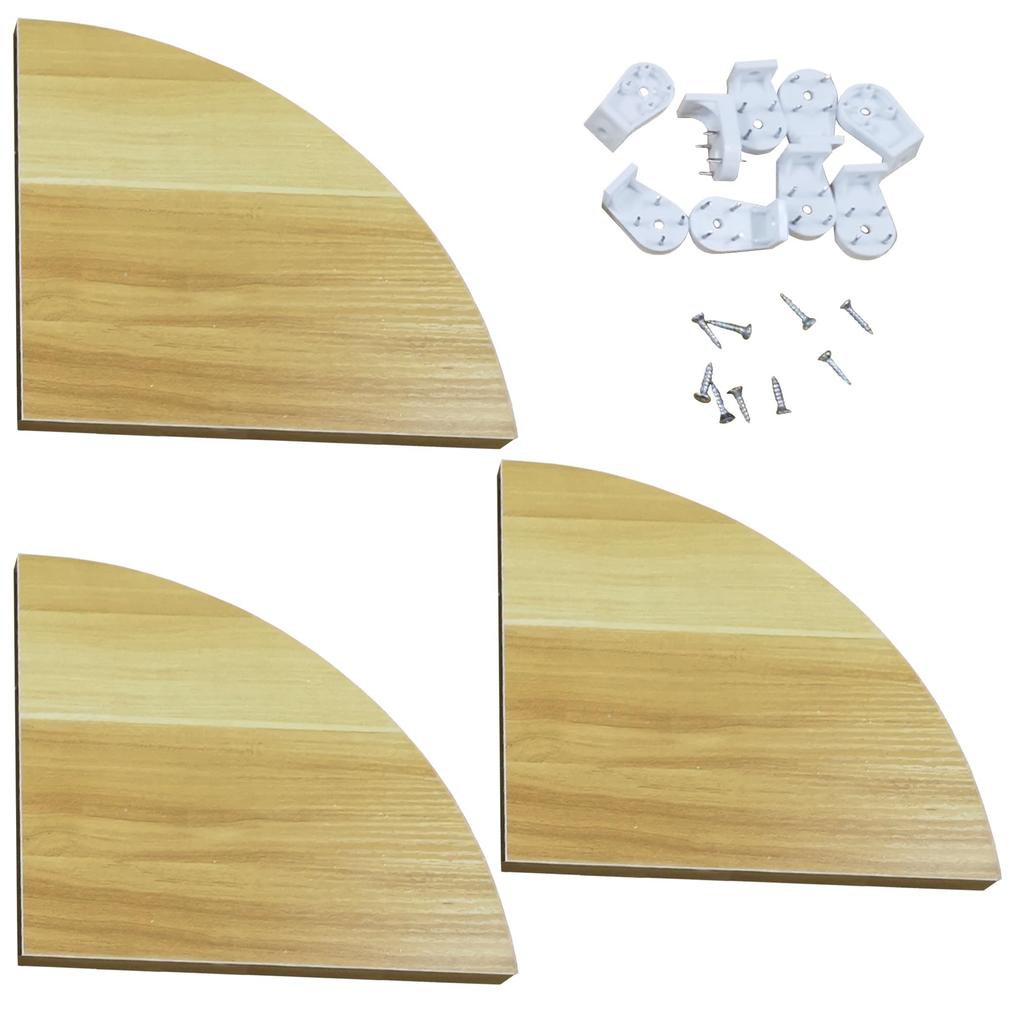 Felimoa 25cm Corner Shelf, Wall-Mounted, Decorative Shelf, Set of 3