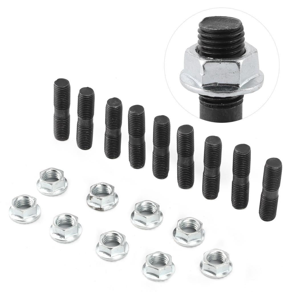 9Pcs M10x1.25 Turbo Studs Lock Nuts Kit Car Vehicle Accessory Fit for Mitsubishi