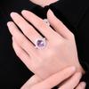 Bolaijewelry Natural South African Amethyst Gemstone Ring 925 Sterling Silver Classic design of fine jewelry for women gift