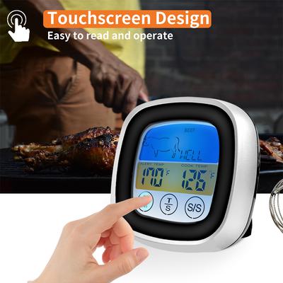 Pekskärm Kötttermometer Mat Grilltermometer BBQ Grill Röktermometer Timer Larm