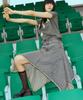 Prenda Denim Unbalanced Midi Skirt Olive