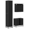 Bathroom Furniture Set 3 Pcs Black Oak Effect Engineered Wood