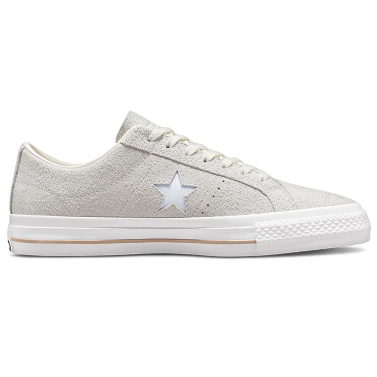 Converse One Star Pro Leather Casual Fashion Slip Resistant Durable Lightweight Low Top Skate Shoes Unisex Sneakers Gray A03672C