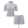 Modal! Summer 2026 Women's Slim-fit High Neck Short Sleeve T-shirt and Shorts Set