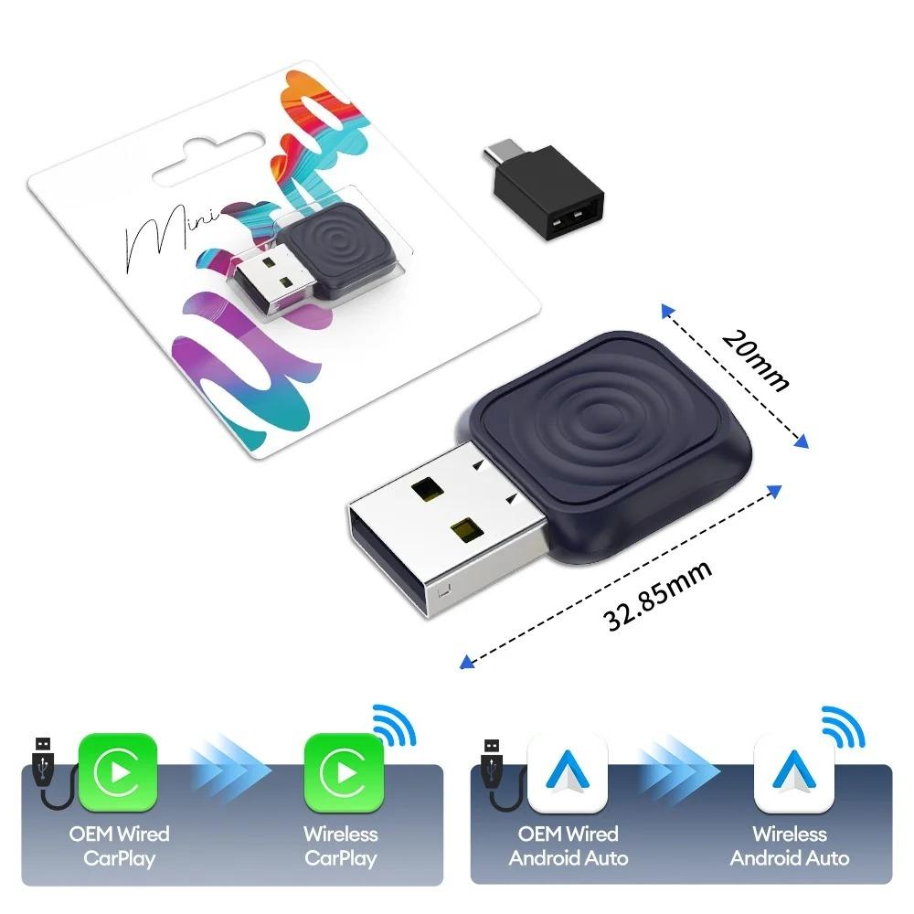 CarlinKit 5.0 Mini Ultra Беспроводной Адаптер CarPlay 2 в 1 Wi-Fi 5.8G Беспроводной Донгл Android Auto для Музыки Spotify OEM Автомобиля