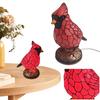 14/17cm Tall Cardinal Lamp Christmas Art Decor Light Red Bird Night Light for Home Decor Resin Red Bird Table Lamp