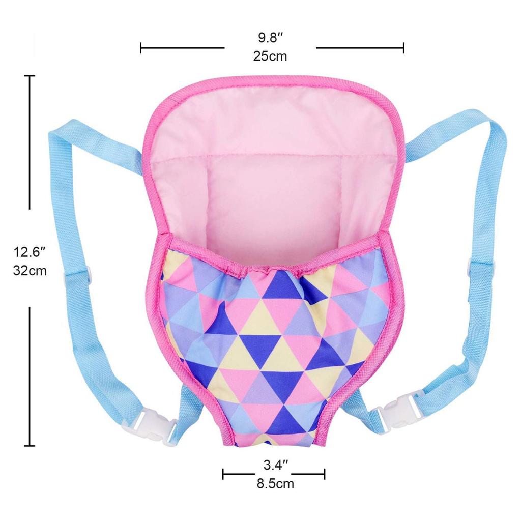 Baby Doll Carrier Doll Backpack Carrier for 18"/43cm Doll Girls Doll Accessory Adjustable Straps for Reborn Baby Dolls