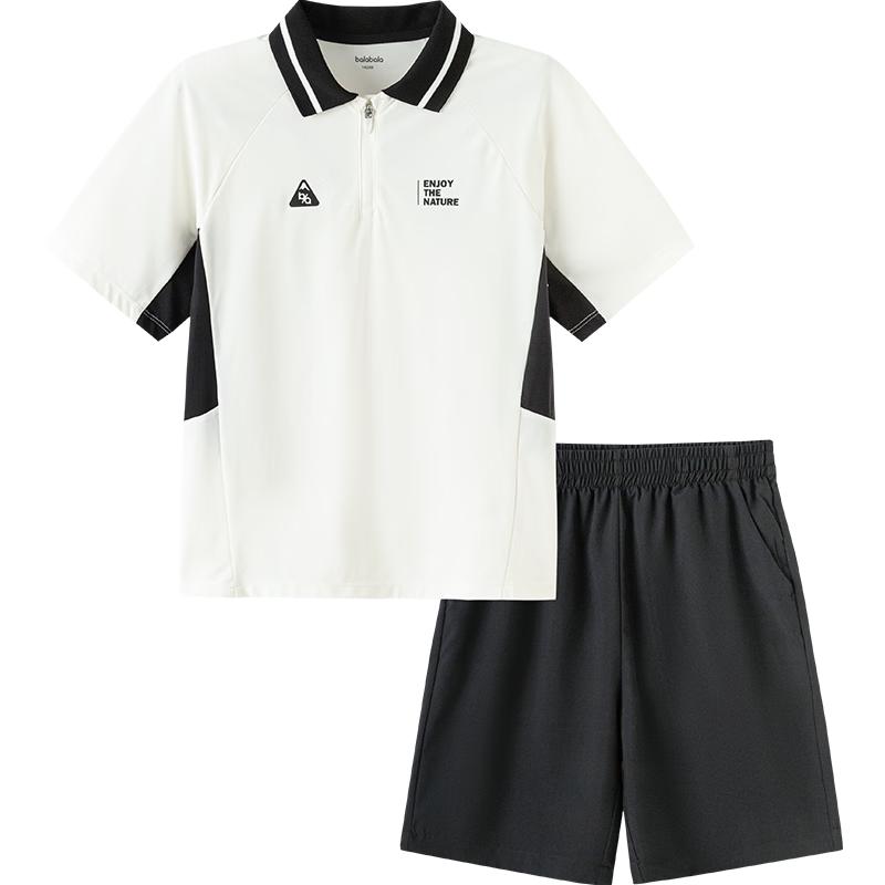 Balabala Boys' Cooling Short-Sleeved Two-Piece Set