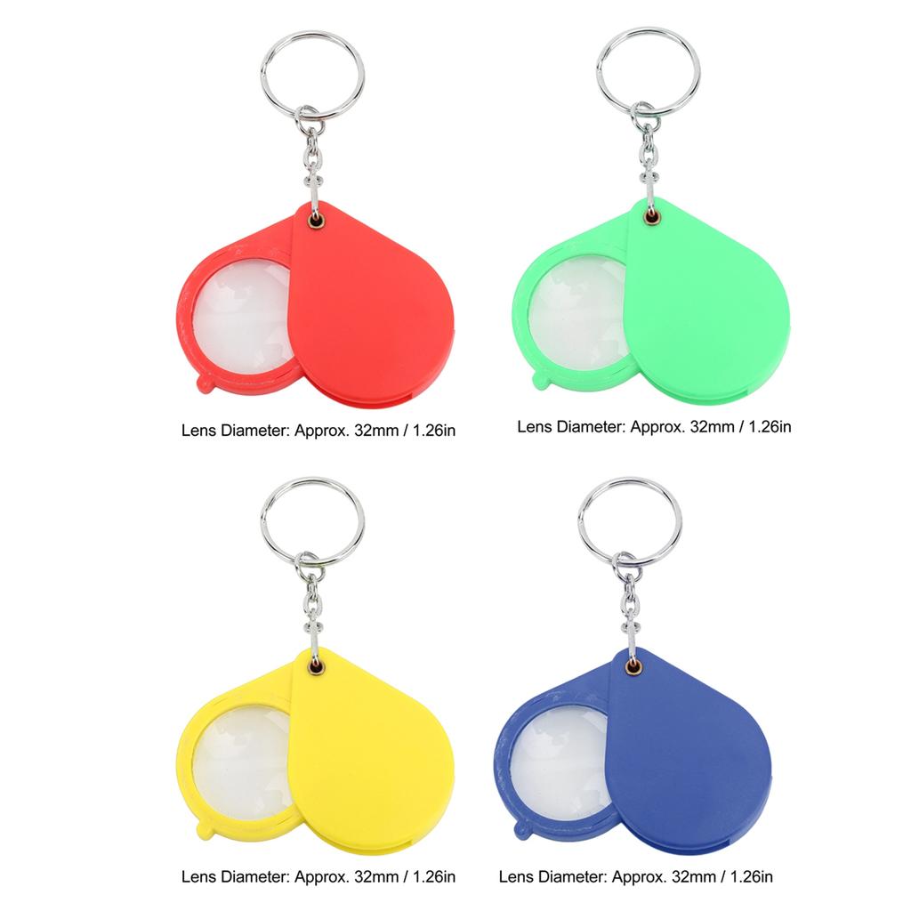 Magnifier Keychain 10X Magnification Foldable Portable Mini Magnifying Glass with Key for Outdoor Reading Magnifier