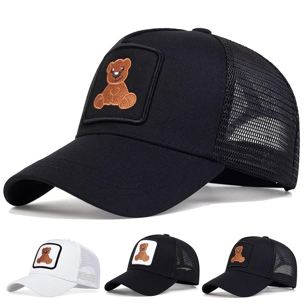 Net Baseball Stitching Embroidered Bear Little Neutral Gender Women Men For Caps Spring And Summer Outdoor Adjustable Casual Hats Sunscreen Hat