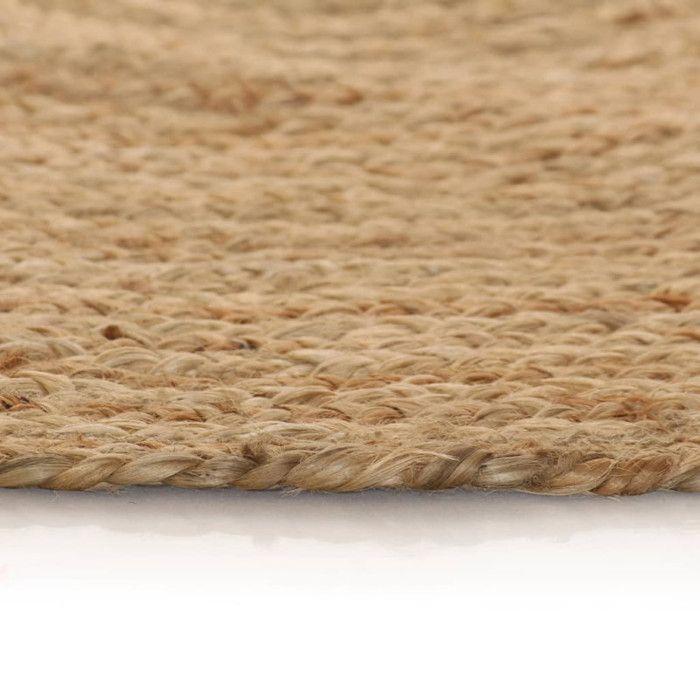 Rug - vidaXL - Braided Jute - Round 150 Cm - Natural - Interior